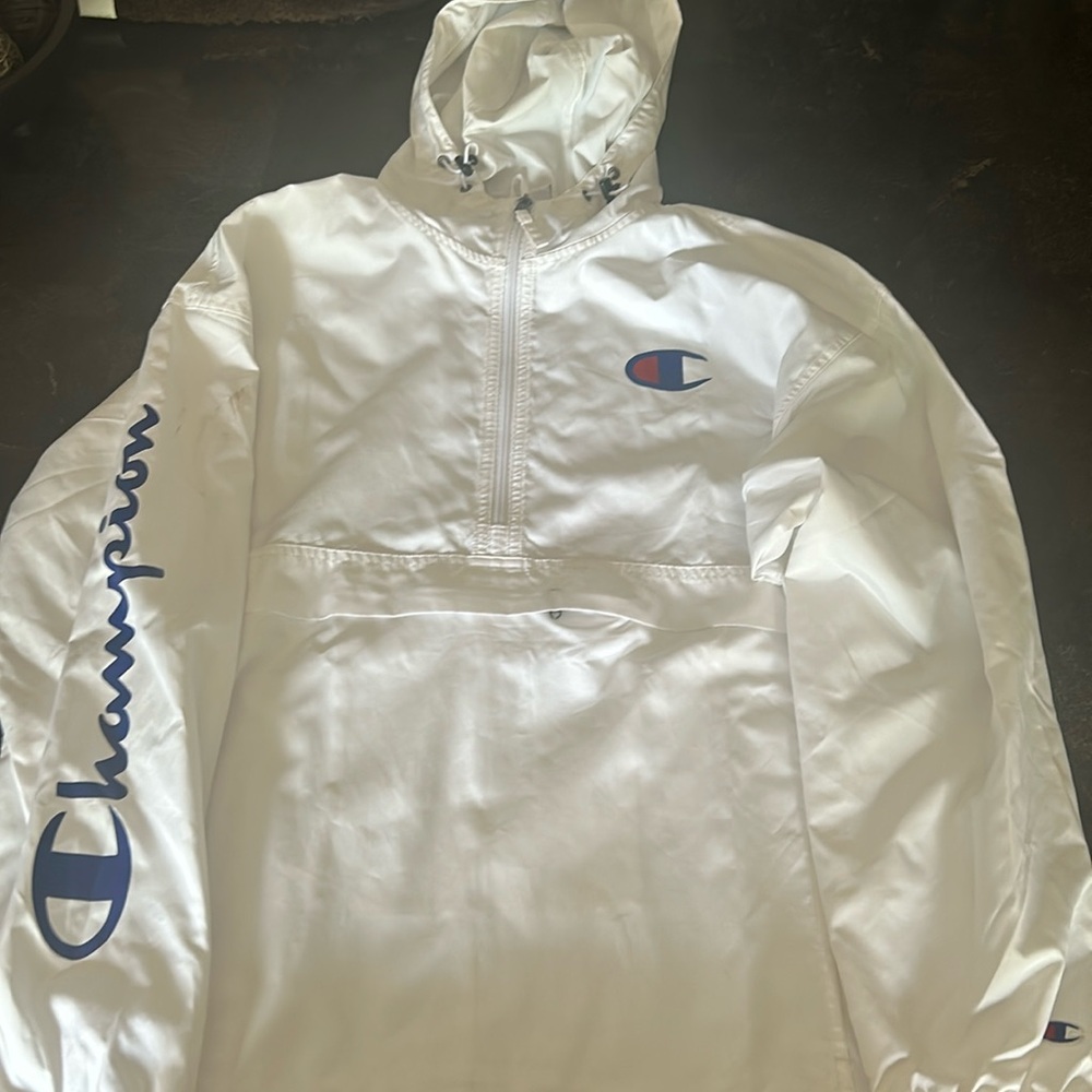 White Champion Windbreaker